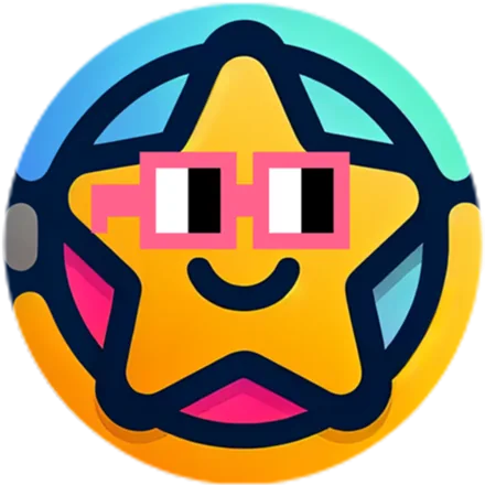 Baozi Stars logo — a smiling star wearing pixel sunglasses